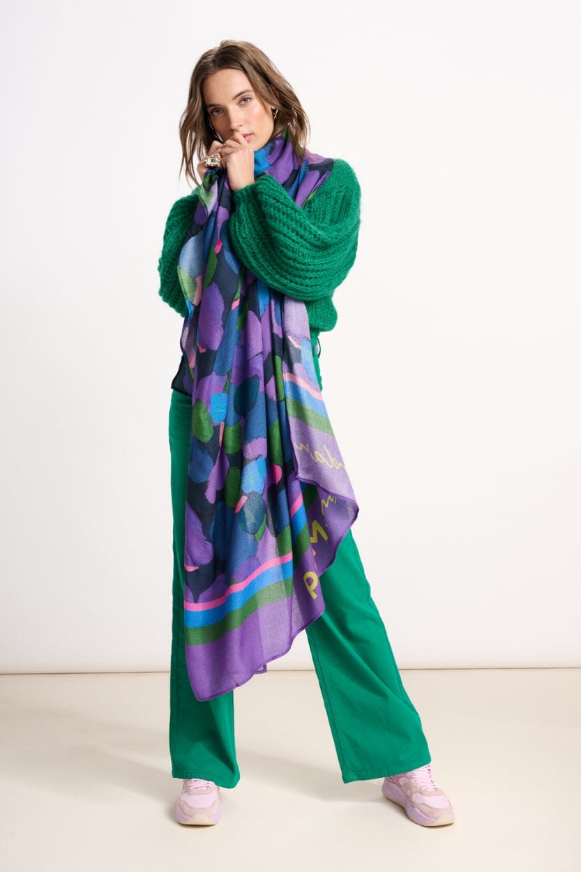 POM Amsterdam Shawls Purple / OS ÉCHARPE - Brushwork Lilac