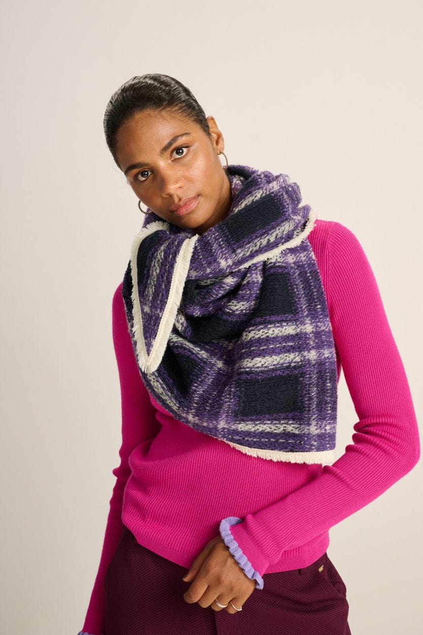POM Amsterdam Shawls Purple / OS ÉCHARPE - Checks French Violet