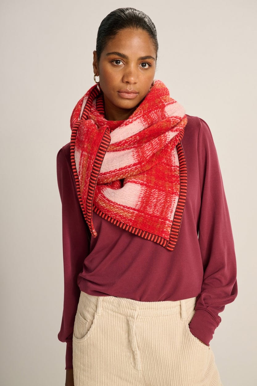 POM Amsterdam Shawls Red / OS ÉCHARPE - Checks Scarlet Red