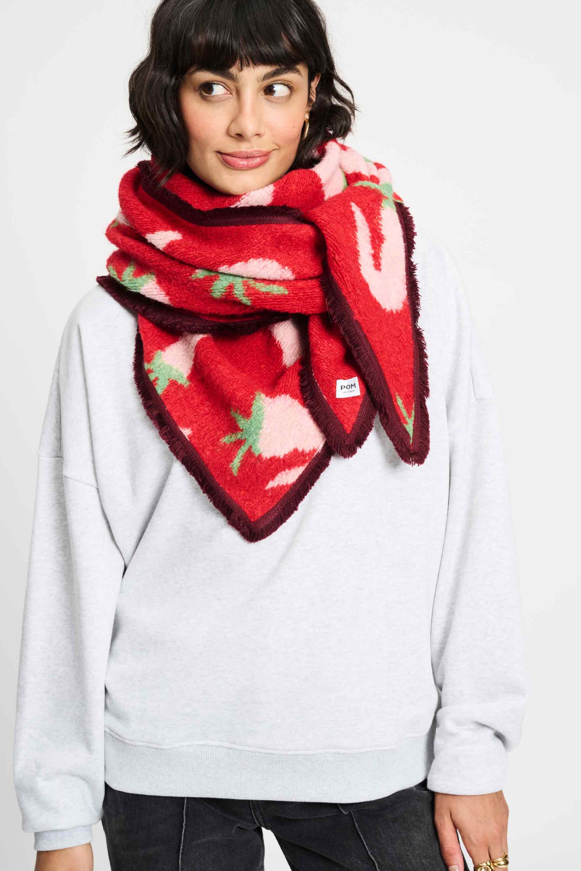 POM Amsterdam Shawls Red / OS ECHARPE - Pepper Garden