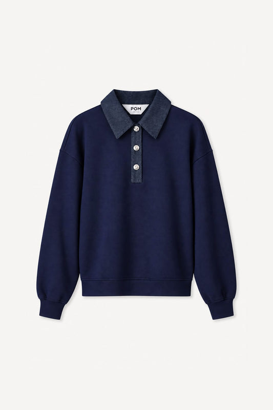 POM Amsterdam Sweaters SWEATER - Becky Eternal Blue