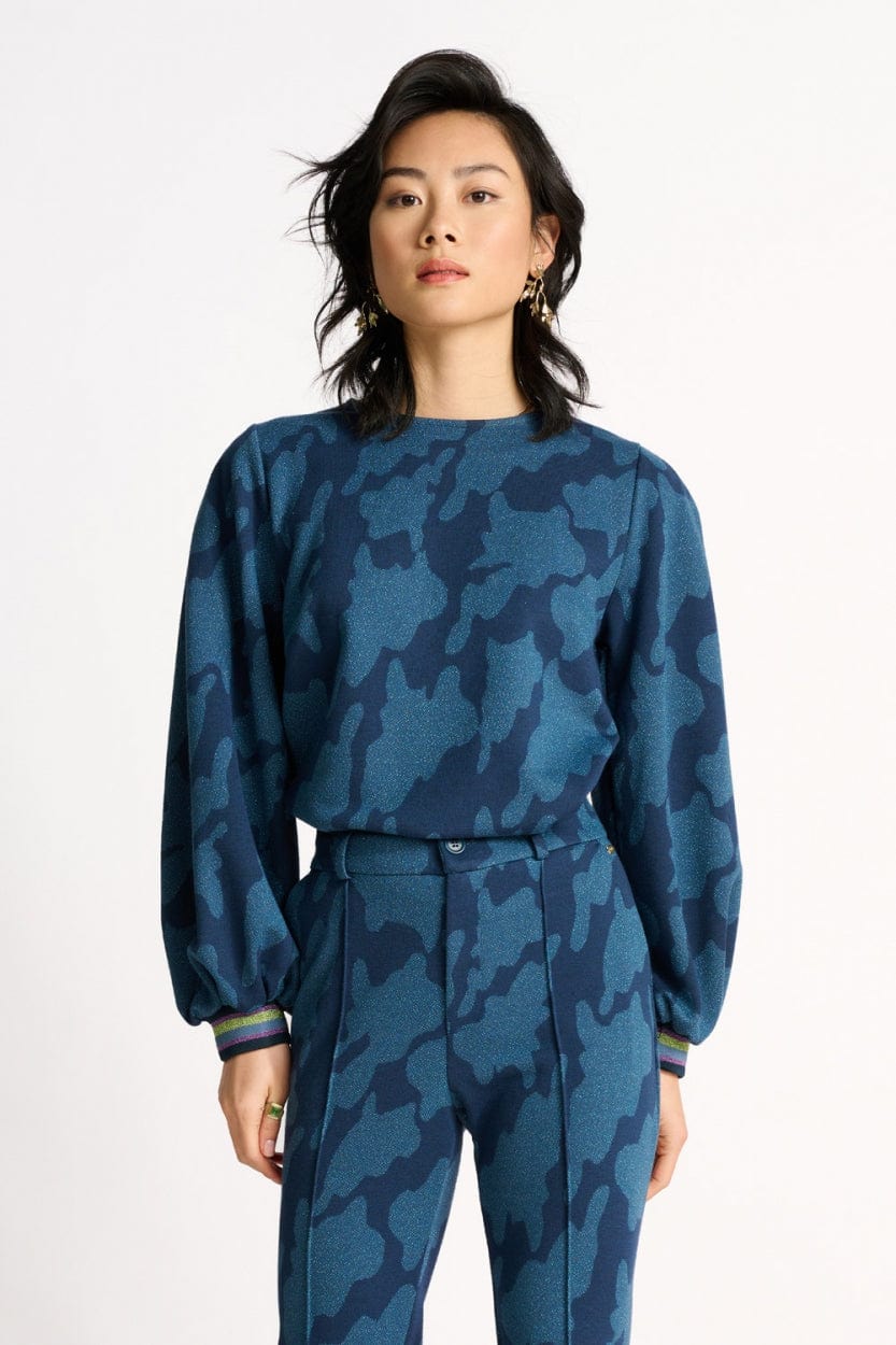 POM Amsterdam Tops Blue / 34 TOP - Swirl Horizon Blue