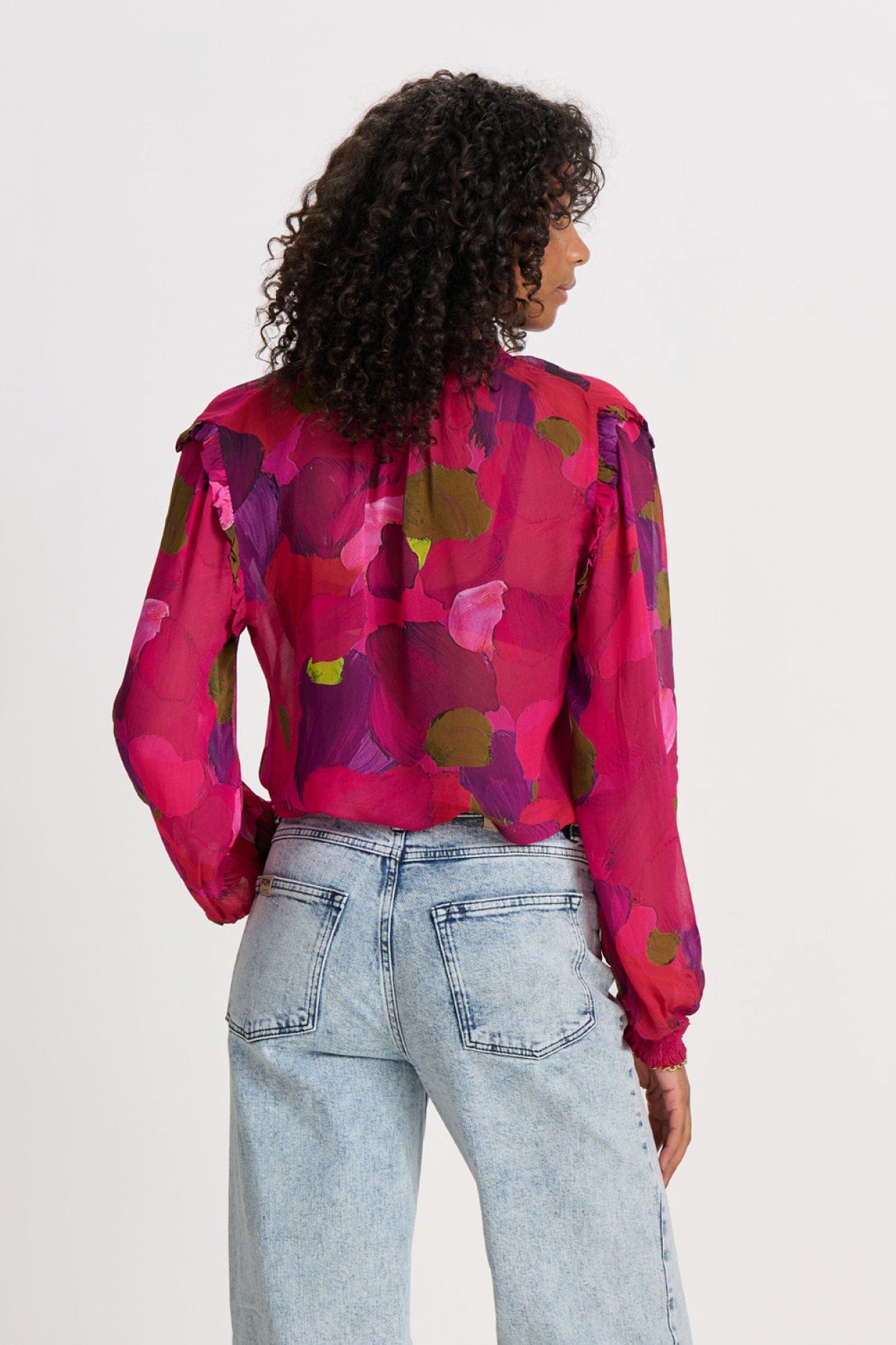 POM Amsterdam Tops TOP - Brushwork Fiery Pink