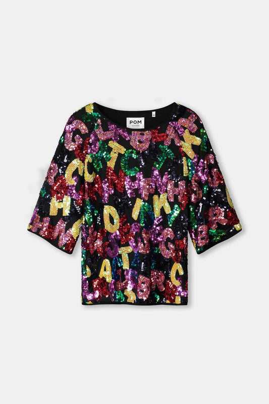POM Amsterdam Tops TOP - Splashing Letters