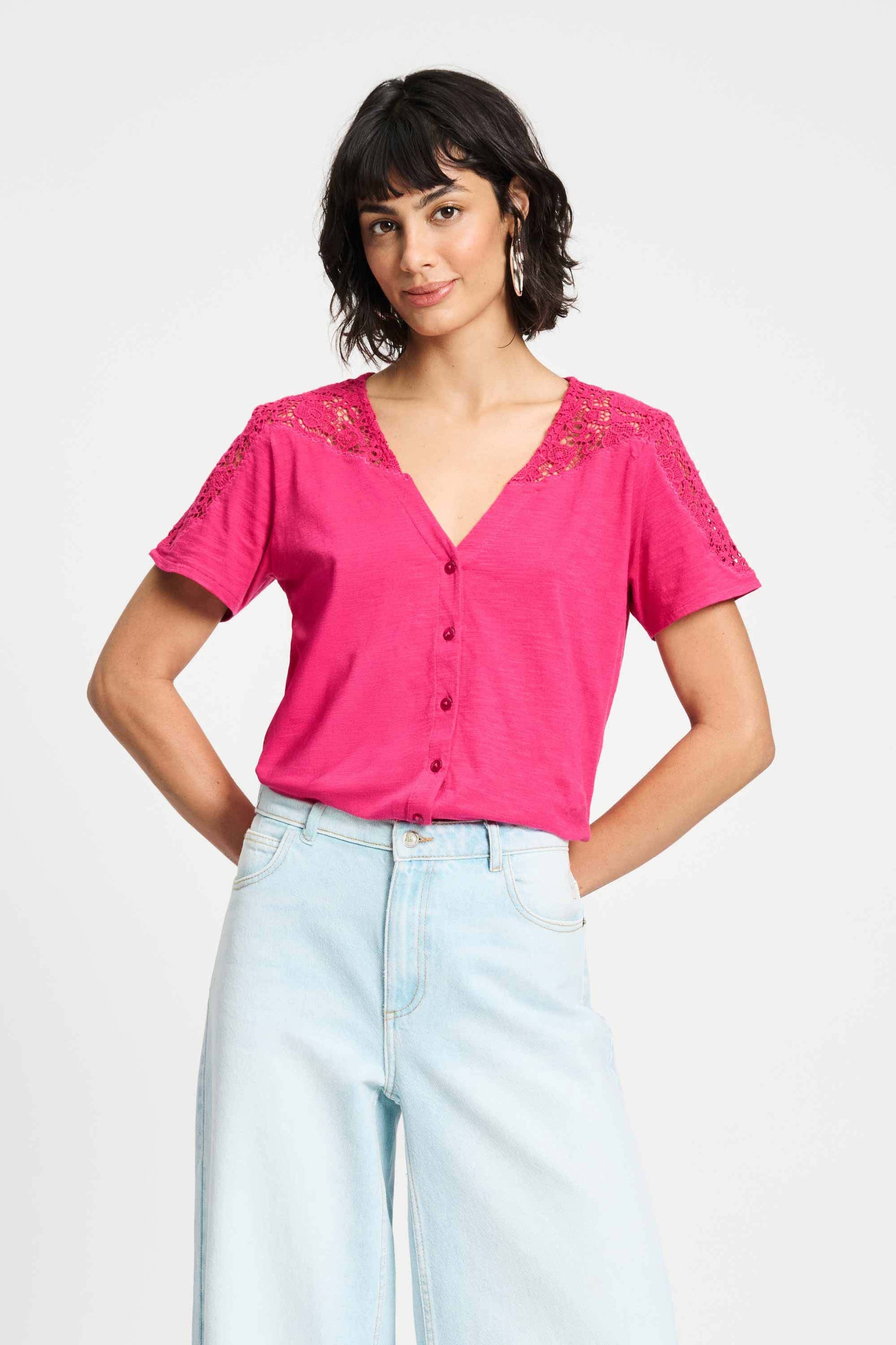 POM Amsterdam Tshirts Pink / 34 TSHIRT - Ellen Fuchsia