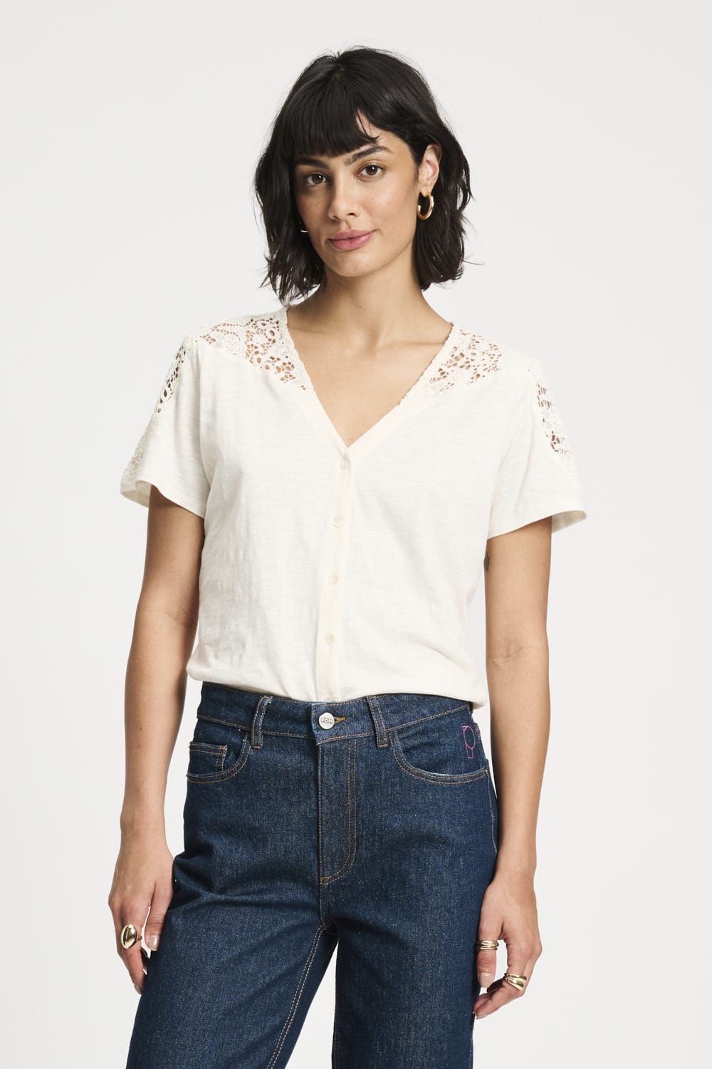 POM Amsterdam Tshirts White / 34 TSHIRT - Ellen Ecru