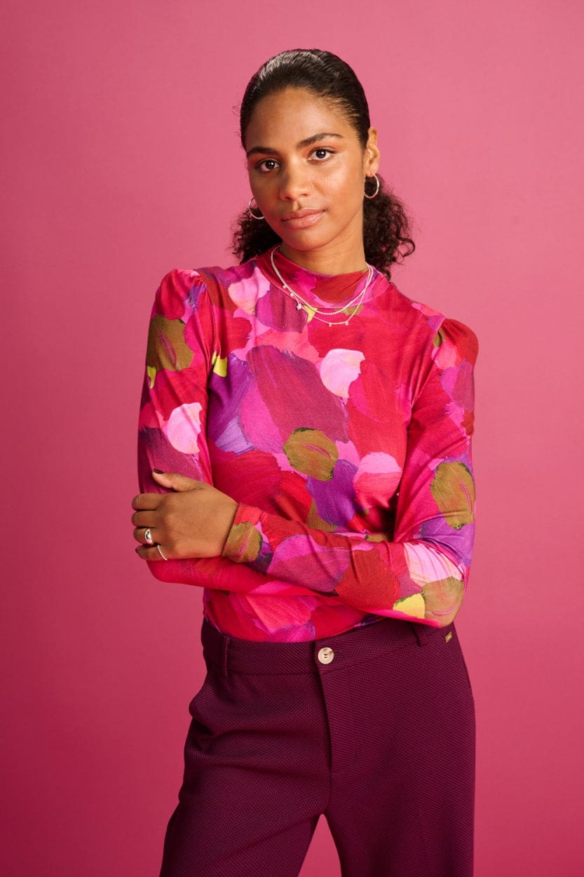 POM Amsterdam Turtlenecks COL ROULÉ - Brushwork Fiery Pink