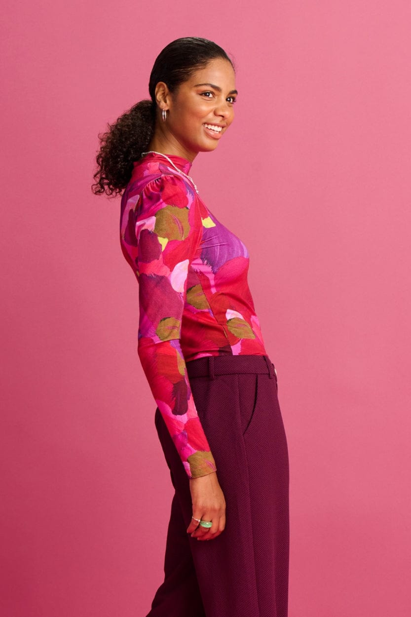 POM Amsterdam Turtlenecks COL ROULÉ - Brushwork Fiery Pink