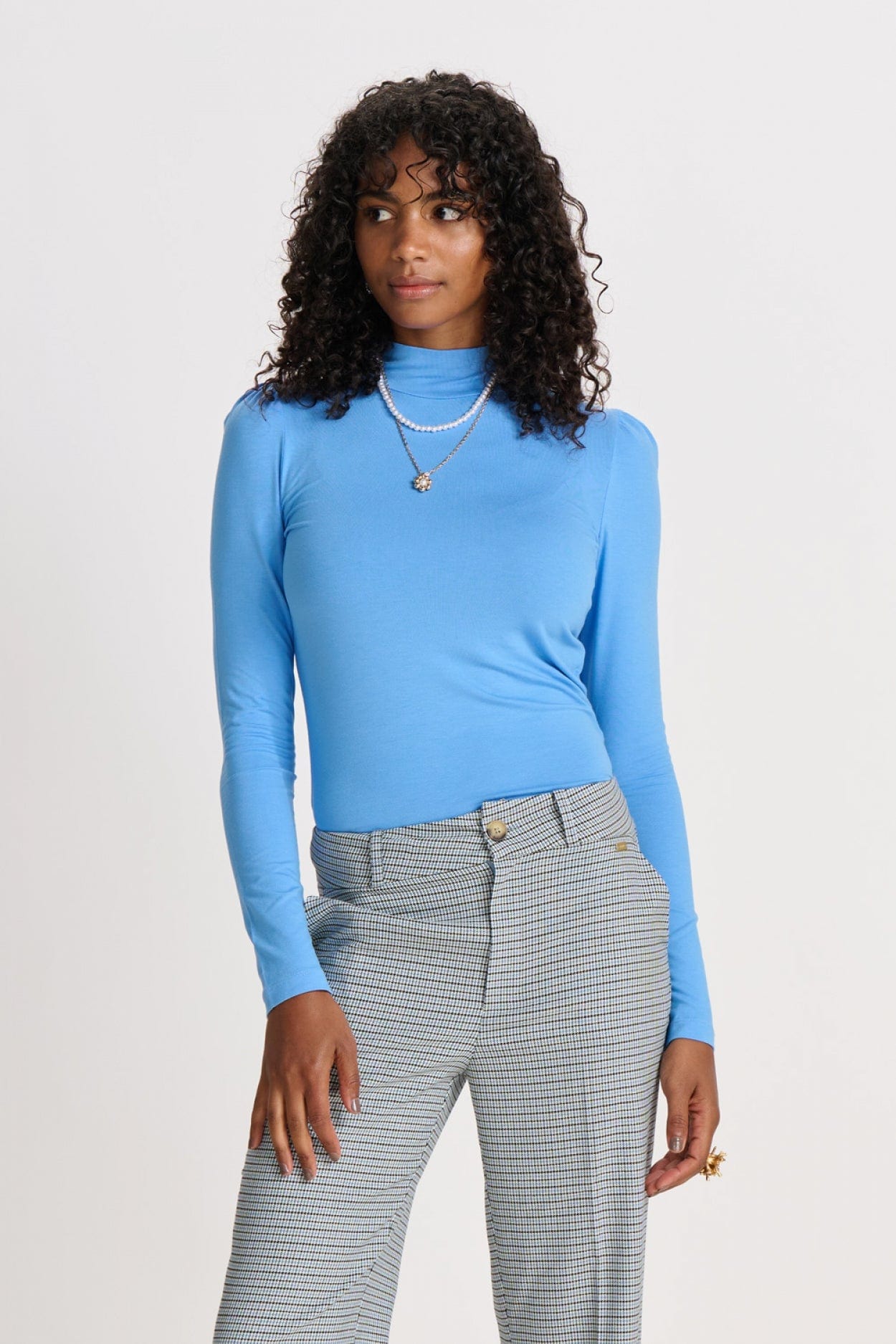 POM Amsterdam Turtlenecks COL ROULÉ - Steel Blue