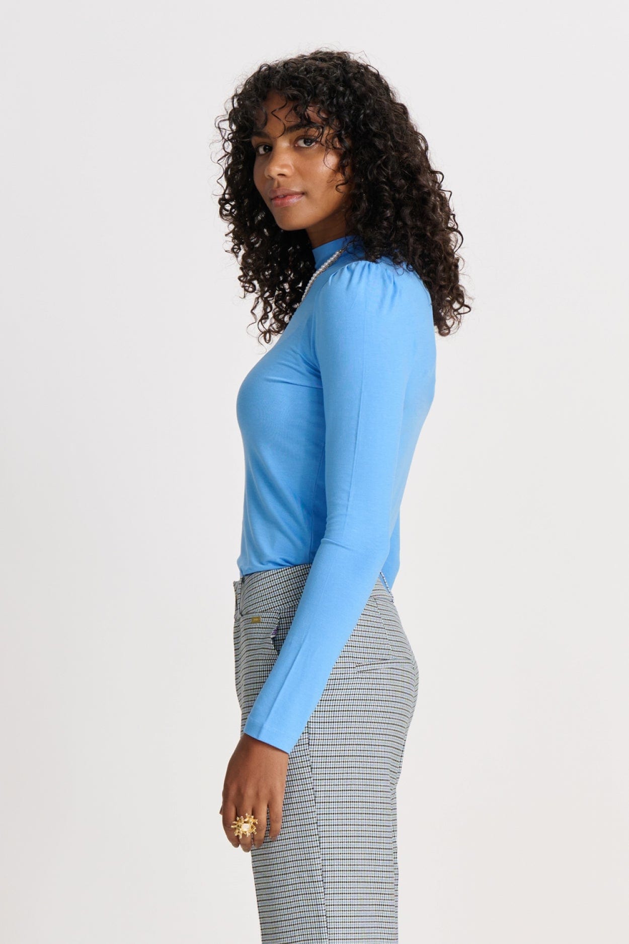 POM Amsterdam Turtlenecks COL ROULÉ - Steel Blue