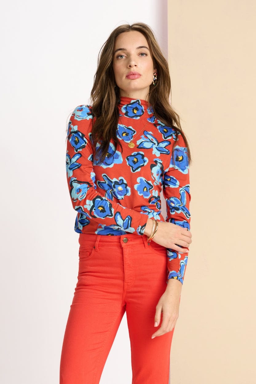 POM Amsterdam Turtlenecks Red / 34 COL ROULÉ - Flower Glory Red