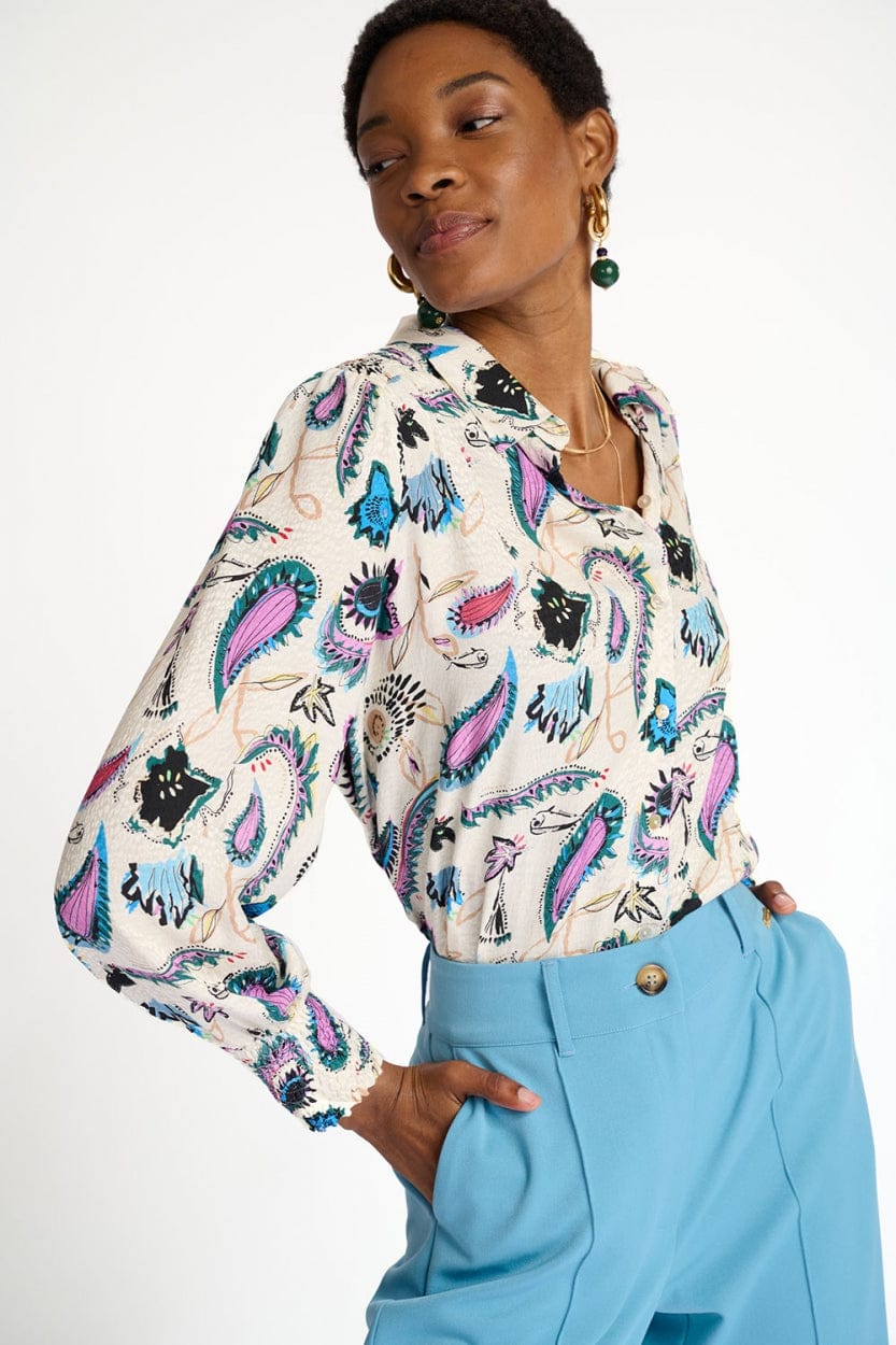 POM Amsterdam Blouses White / 34 BLOUSE - Tides Ecru