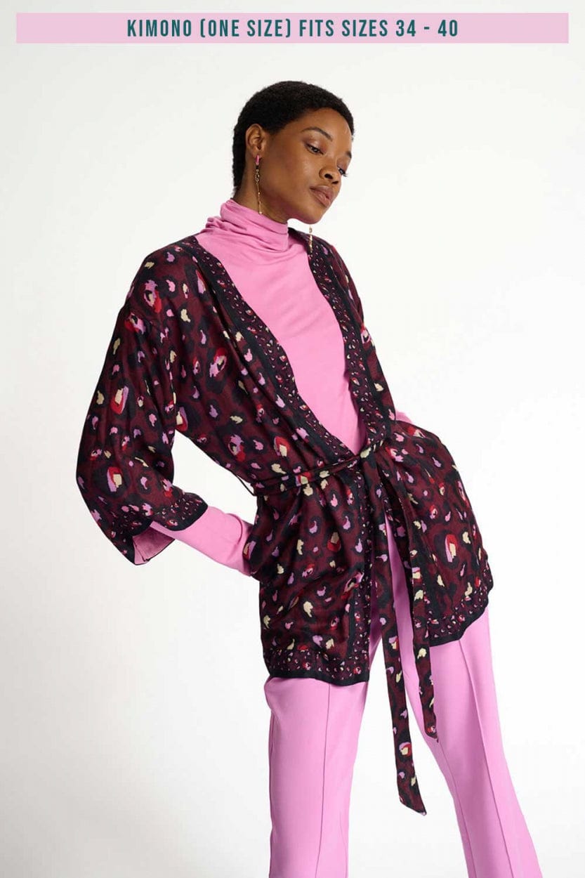 POM Amsterdam Kimono Red / OS KIMONO - Leopard Red