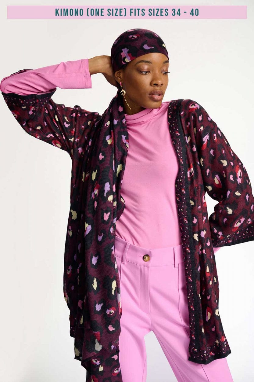POM Amsterdam Kimono Red / OS KIMONO - Leopard Red