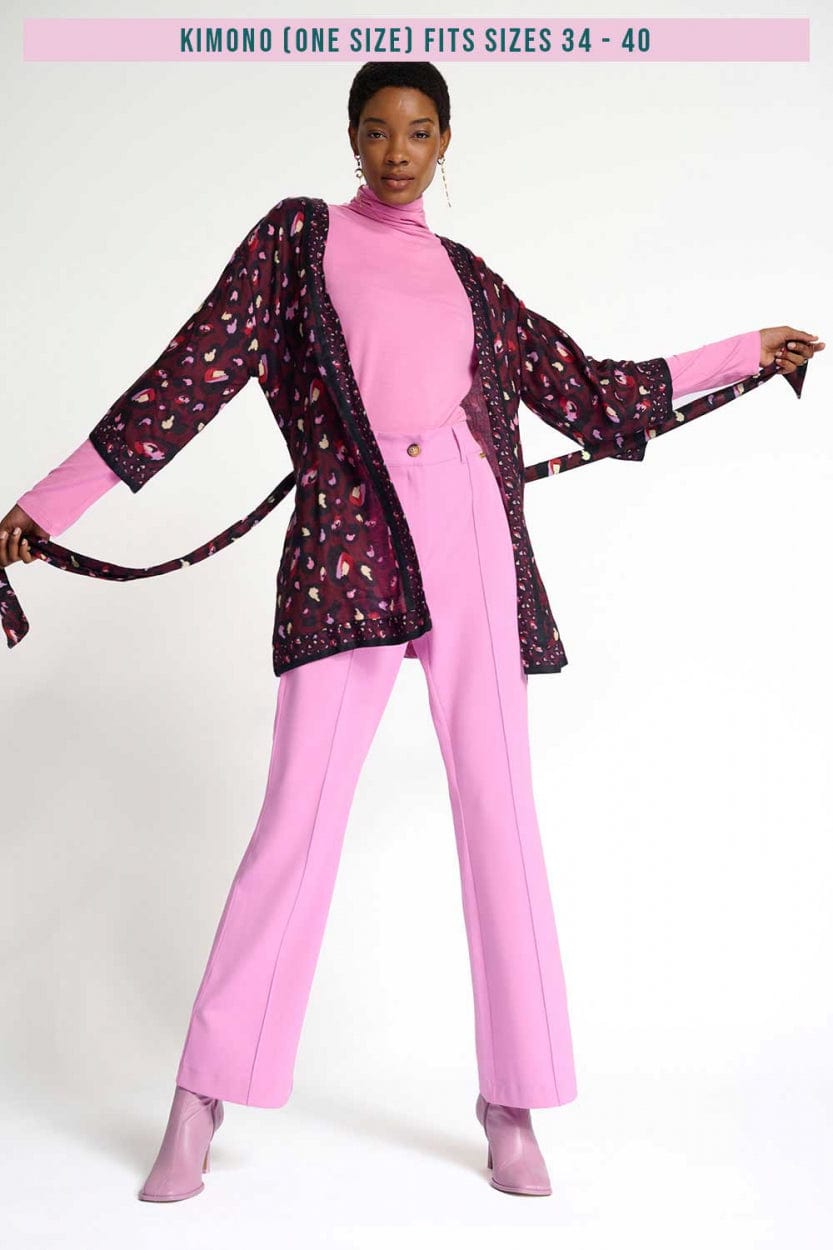 POM Amsterdam Kimono Red / OS KIMONO - Leopard Red