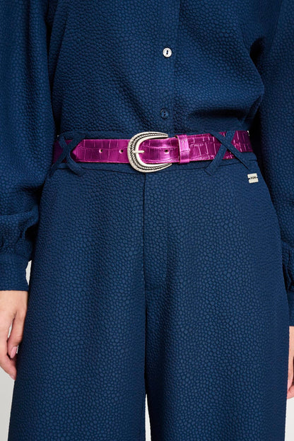 CEINTURE - Metallic Fuchsia Croco