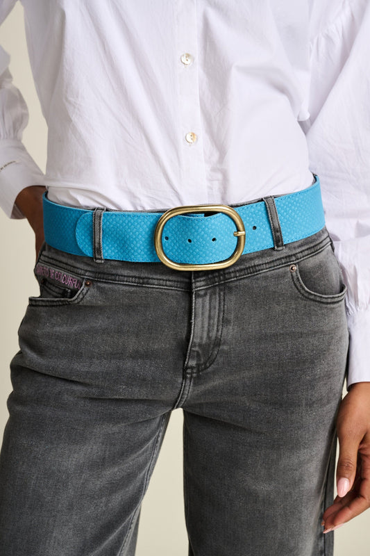 POM Amsterdam Belts Blue / 75 CEINTURE - Olivia Suede Sky Blue