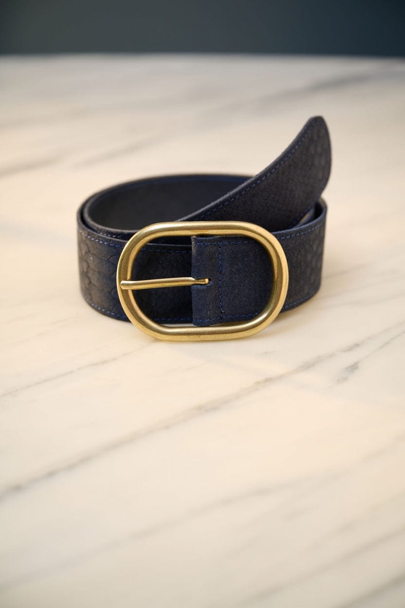 POM Amsterdam Belts CEINTURE - Olivia Suede Navy