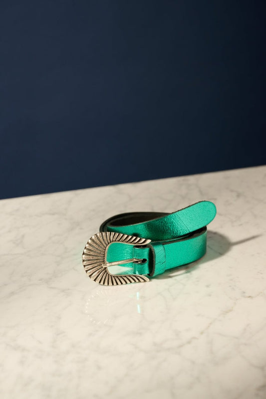 POM Amsterdam Belts Green / 75 CEINTURE - Metallic Green