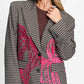 POM Amsterdam Blazers BLAZER - Laurie Bow Check Brown