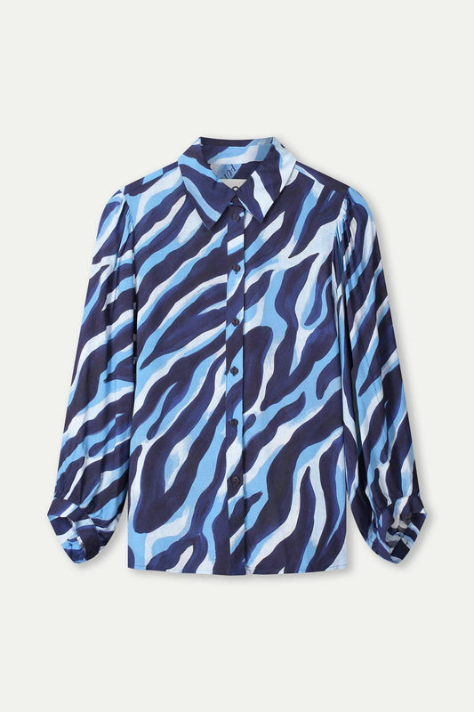 POM Amsterdam Blouses BLOUSE - Animal Blue