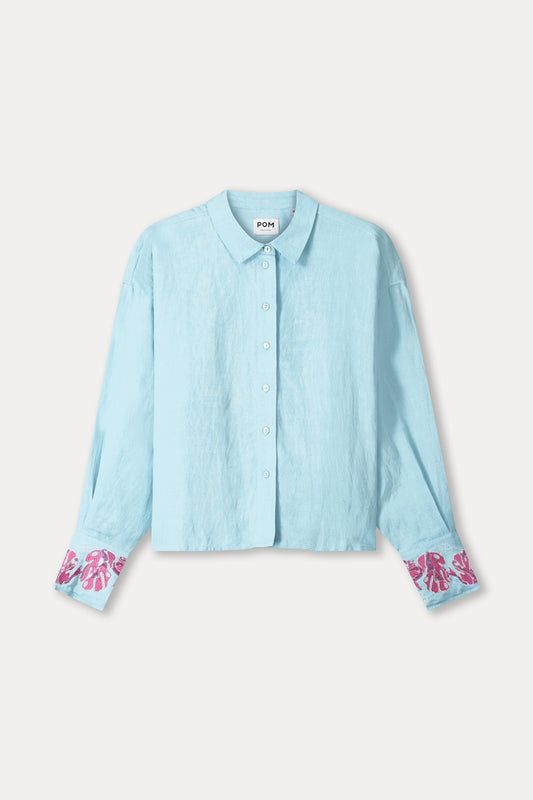 POM Amsterdam Blouses BLOUSE - Blue Sequins Urban Flora