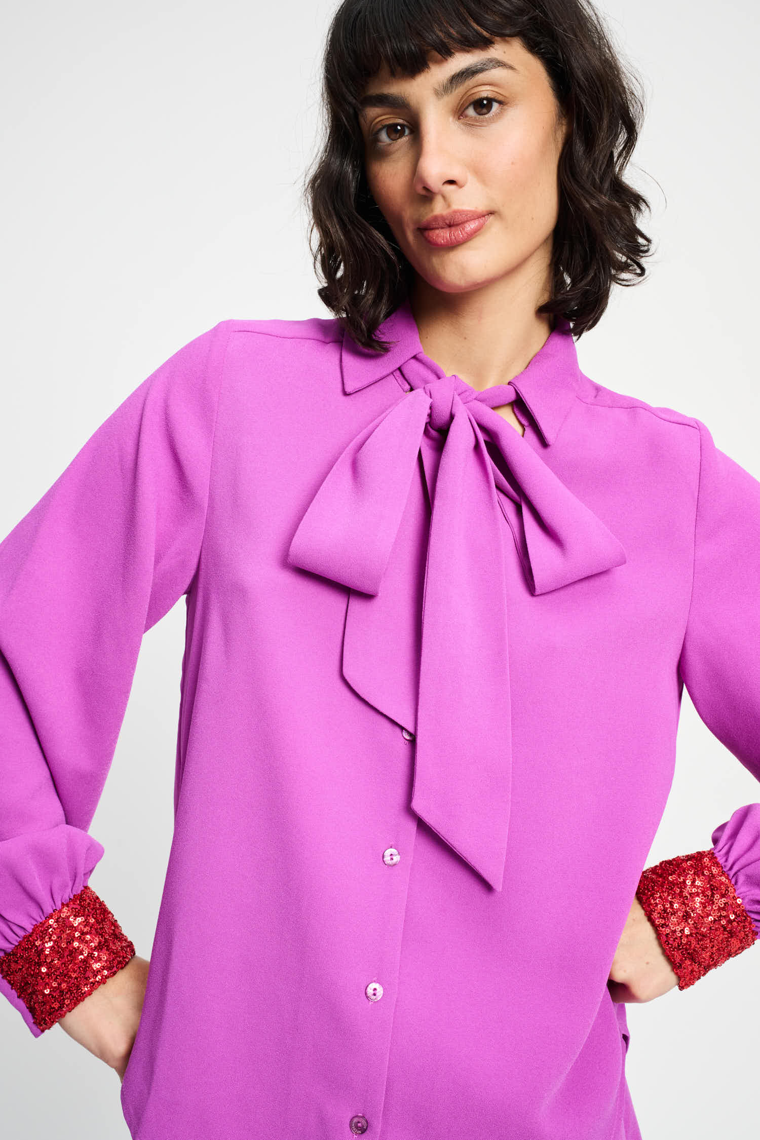 POM Amsterdam Blouses BLOUSE - Bow Frosting Pink