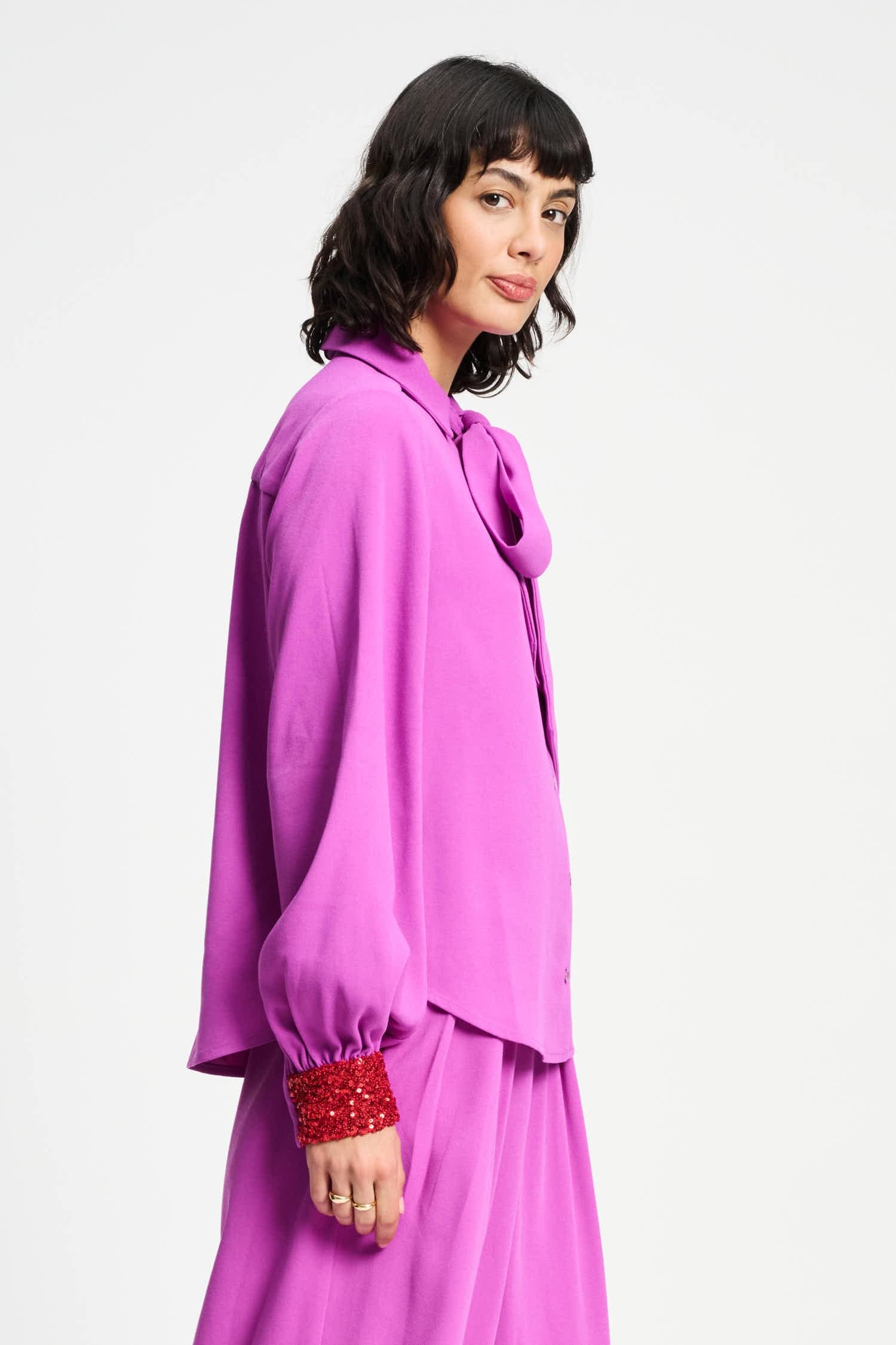 POM Amsterdam Blouses BLOUSE - Bow Frosting Pink