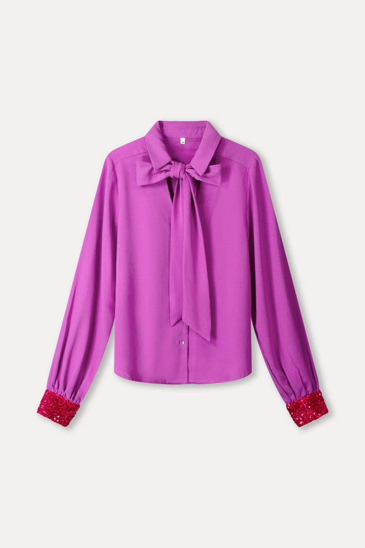 POM Amsterdam Blouses BLOUSE - Bow Frosting Pink