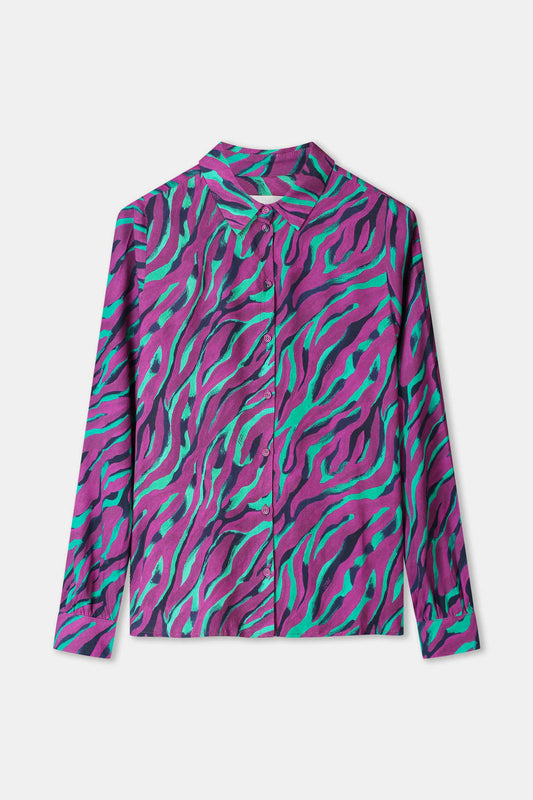 POM Amsterdam Blouses BLOUSE - Mila Animal Purple