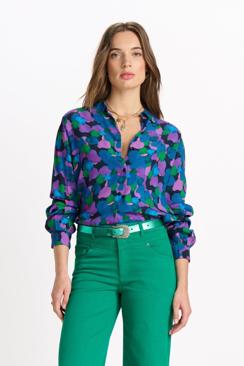 POM Amsterdam Blouses BLOUSE - Mila Brushwork Lilac