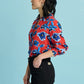 POM Amsterdam Blouses BLOUSE - Mila Flower Glory Red