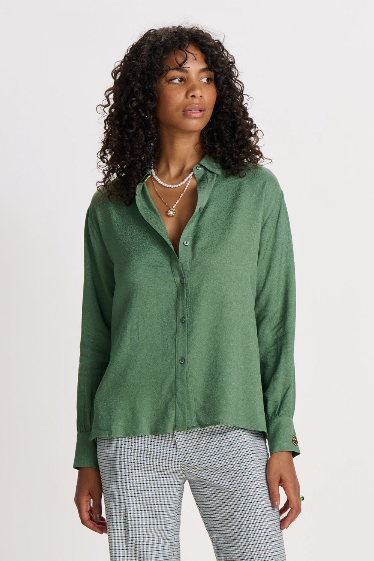 POM Amsterdam Blouses BLOUSE - Milly Mythical Green