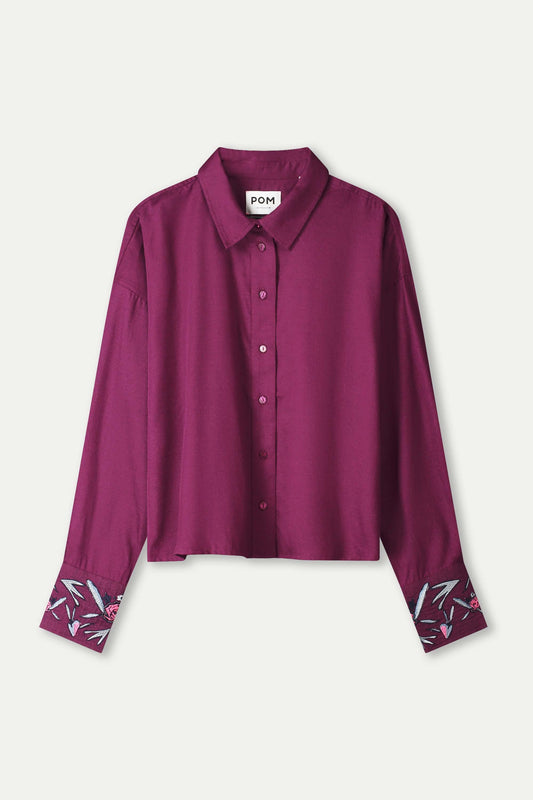 POM Amsterdam Blouses BLOUSE - Plum Melange