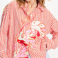 POM Amsterdam Blouses BLOUSE - Poplin Striped Orange