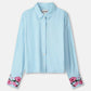 POM Amsterdam Blouses BLOUSE - Sky Blue Melange