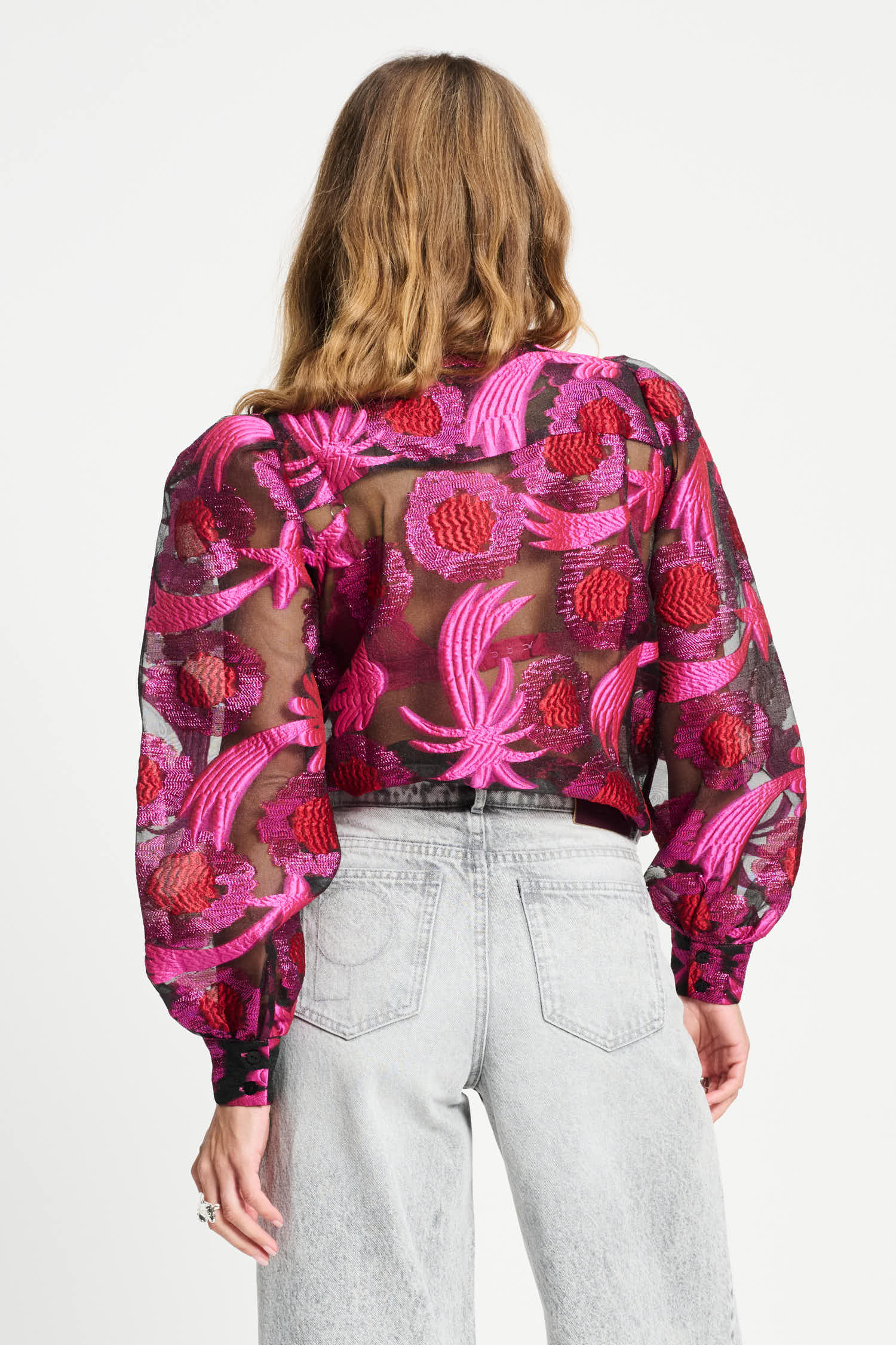 POM Amsterdam Blouses BLOUSE - Splashing Fireworks Organza
