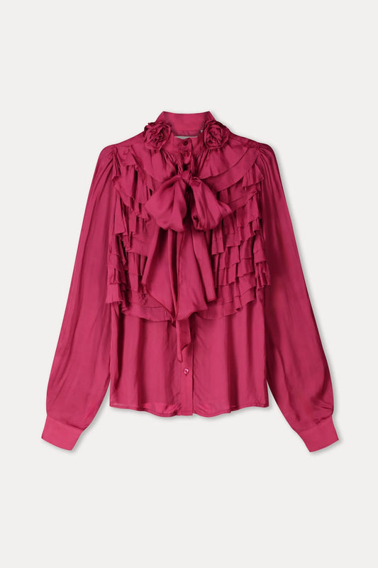 POM Amsterdam Blouses BLOUSE - Valerie Burgundy Red
