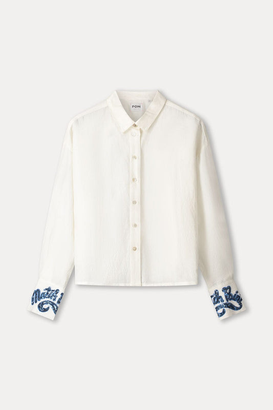 POM Amsterdam Blouses BLOUSE - White Sequins Matchpoint