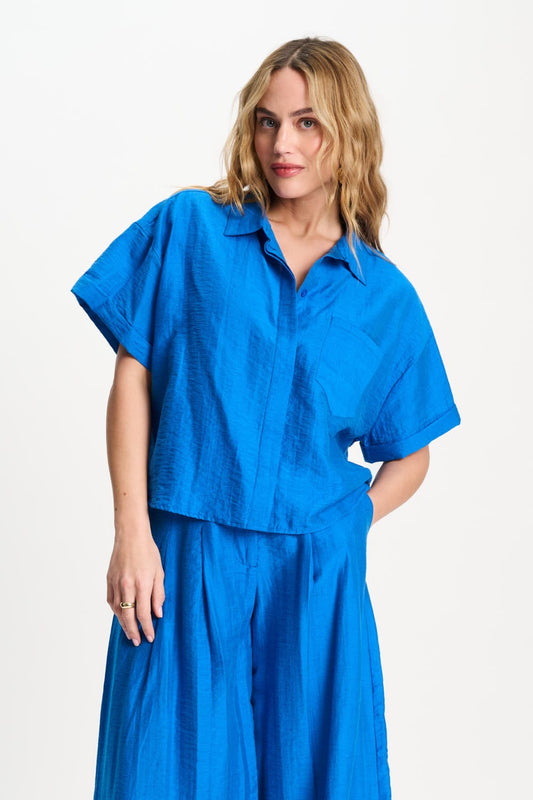 POM Amsterdam Blouses Blue / 34 BLOUSE - Ocean Blue