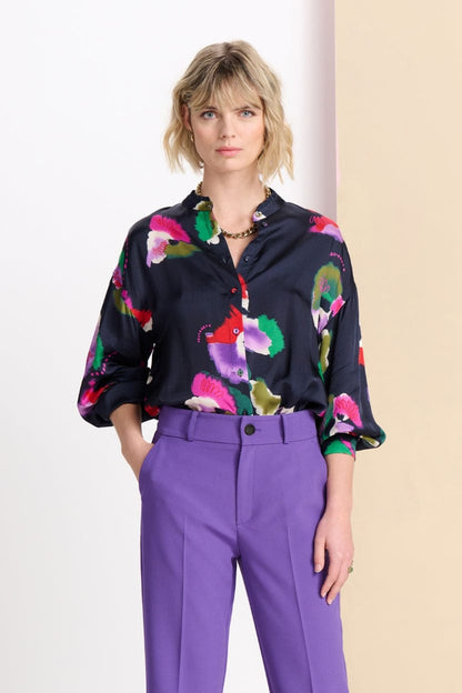 POM Amsterdam Blouses Blue / 34 BLOUSE - Violets