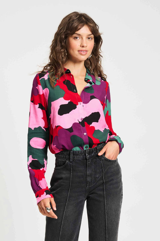 POM Amsterdam Blouses Multi colour / 34 BLOUSE - Mila Abstract Flower