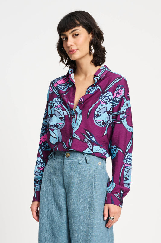 POM Amsterdam Blouses Purple / 34 BLOUSE - Mila Mystic Dinner