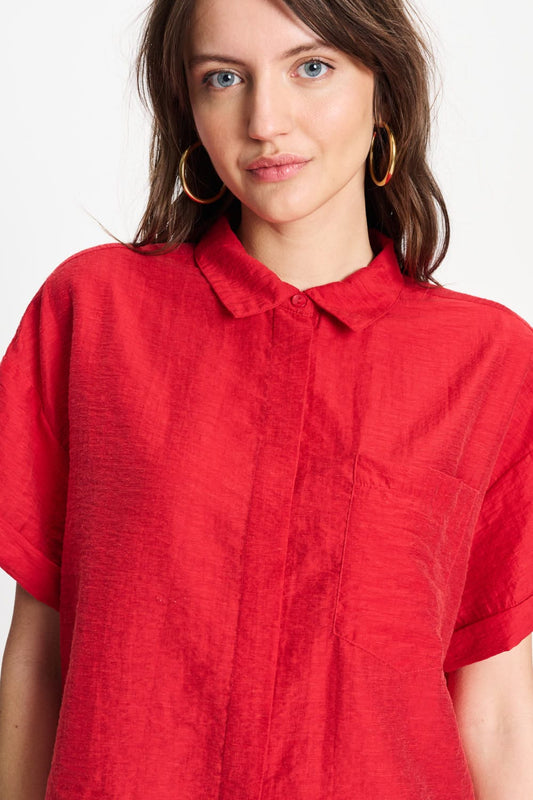 POM Amsterdam Blouses Red / 34 BLOUSE - Bloom Red
