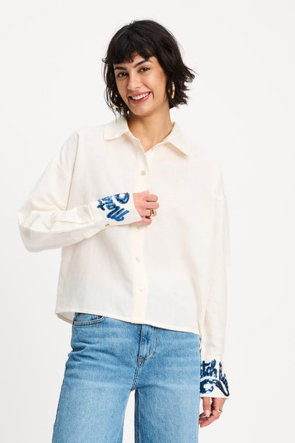 POM Amsterdam Blouses White / 34 BLOUSE - White Sequins Matchpoint