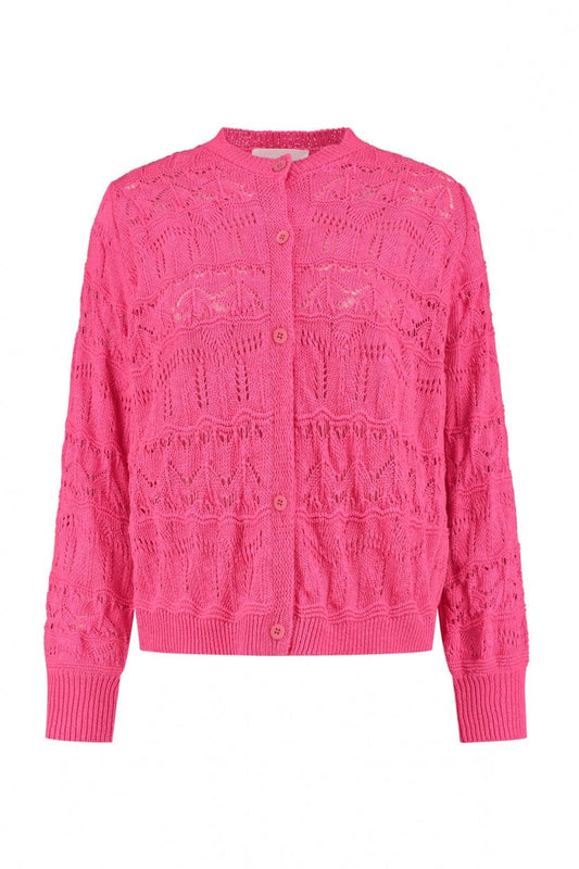 POM Amsterdam Cardigans CARDIGAN - Ajour Marshmellow Pink