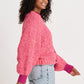 POM Amsterdam Cardigans CARDIGAN - Fiery Pink Melange