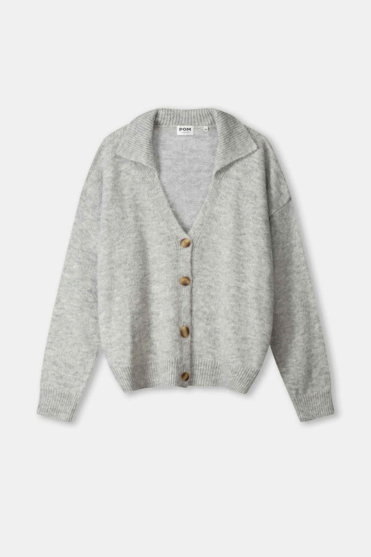 POM Amsterdam Cardigans CARDIGAN - Grey Melange