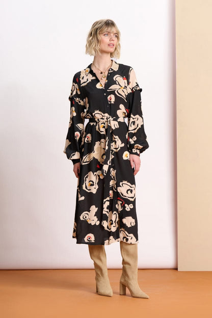 POM Amsterdam Dresses Black / 34 ROBE - Flower Glory Black