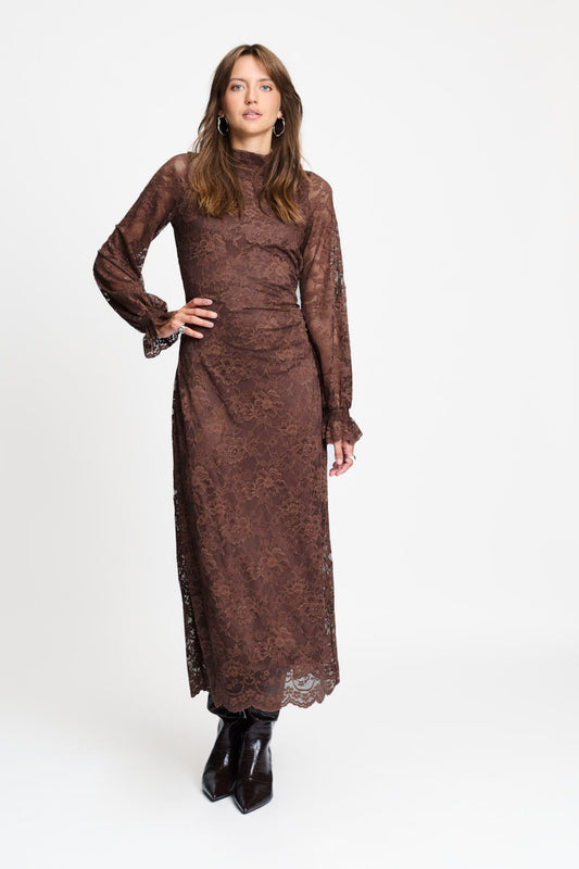 POM Amsterdam Dresses Brown / 34 ROBE - Anna Chocolate Brown